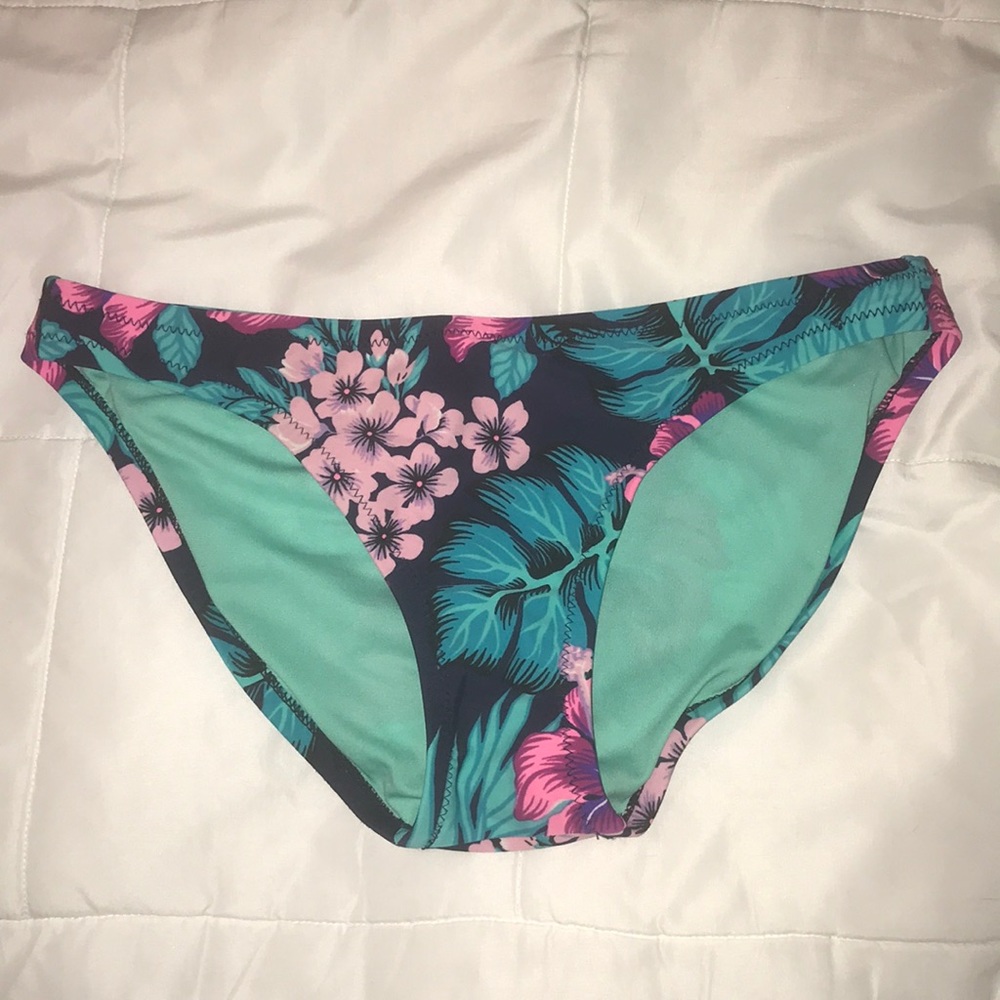 Navy, teal, & pink floral Xhilaration Swim Bottoms